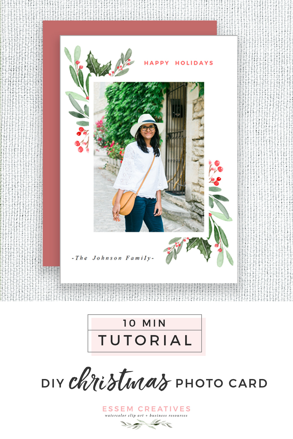 1000x1500 Diy Watercolor Christmas Photo Card Tutorial, Simple Amp Easy