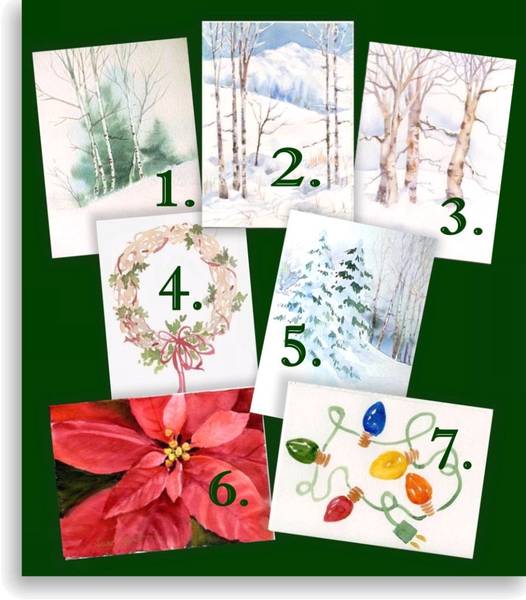 526x600 Paint Watercolor Christmas Cards