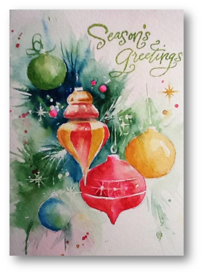 682x925 Simple Watercolor Christmas Cards