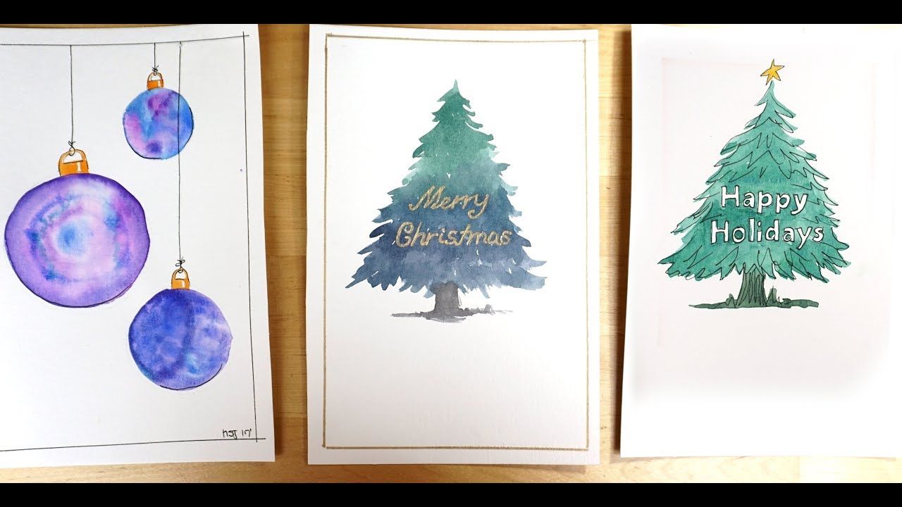 1280x720 Watercolor Christmas Cards