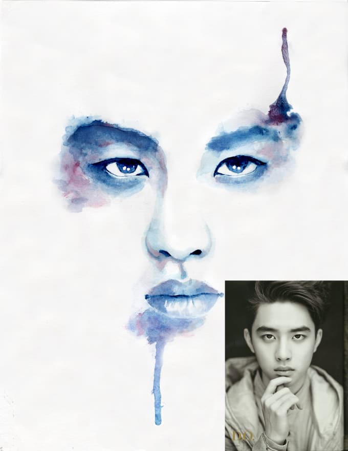 680x880 Create A Simple Watercolor Portrait For You By Fellelicia