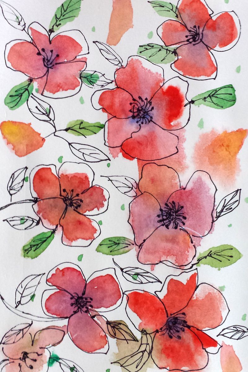 800x1200 Simple Flower Watercolor Paintings Draw With Me Easy Watercolor