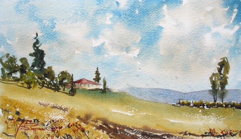 800x462 Collection Of Watercolor Landscape Drawing High Quality