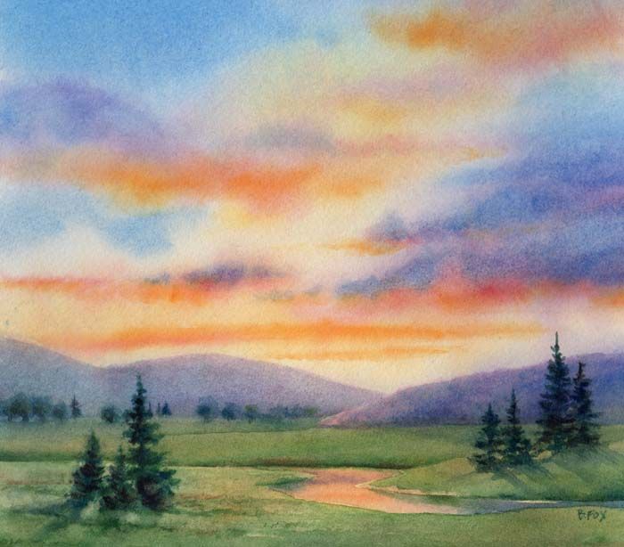 700x614 Easy Watercolor Paintings Daily Paintings Evening Blessing