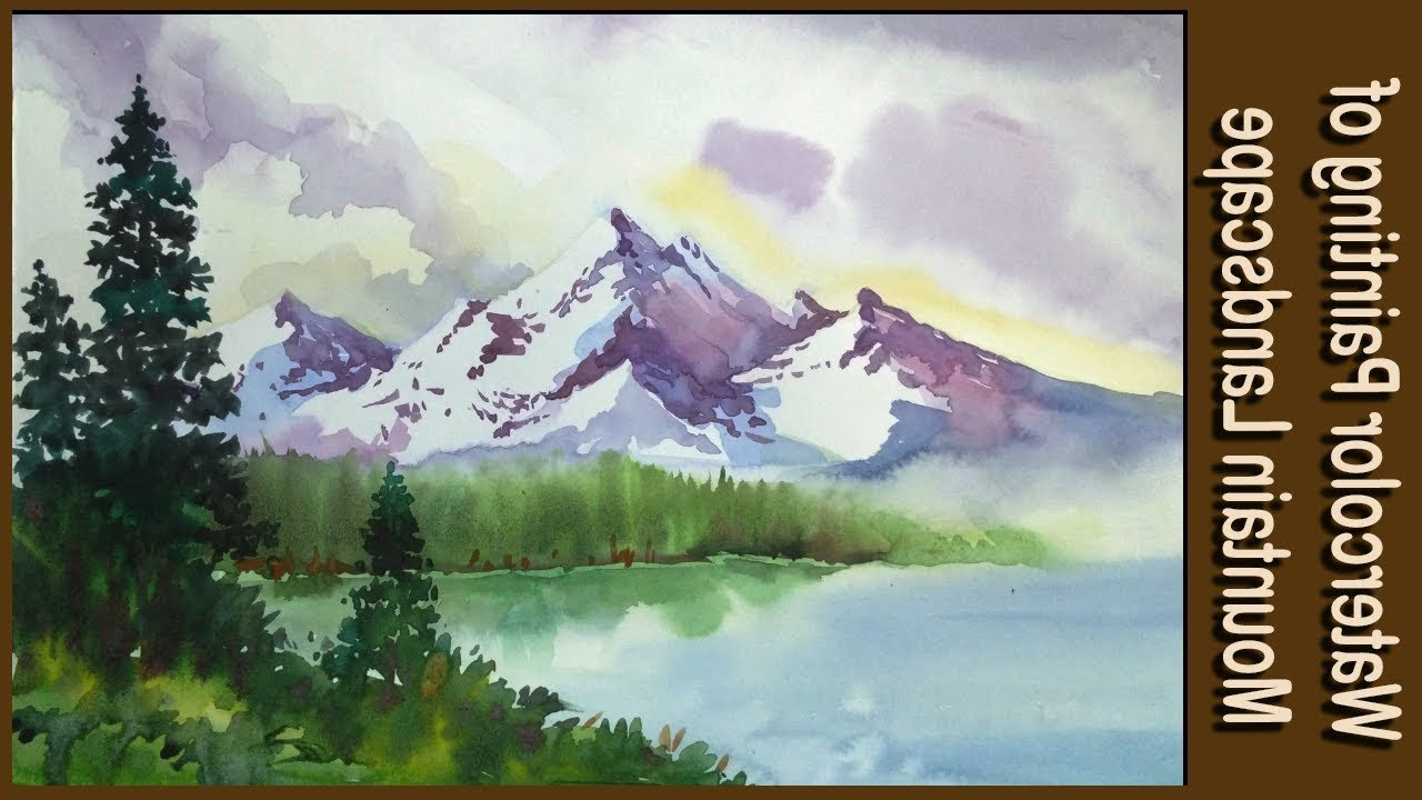1280x720 Simple Landscape Paintings Of Mountains Watercolor Painting