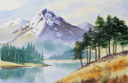 500x324 Easy Mountain Paintings
