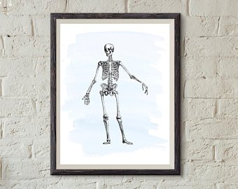 340x270 Skeleton Watercolor Etsy
