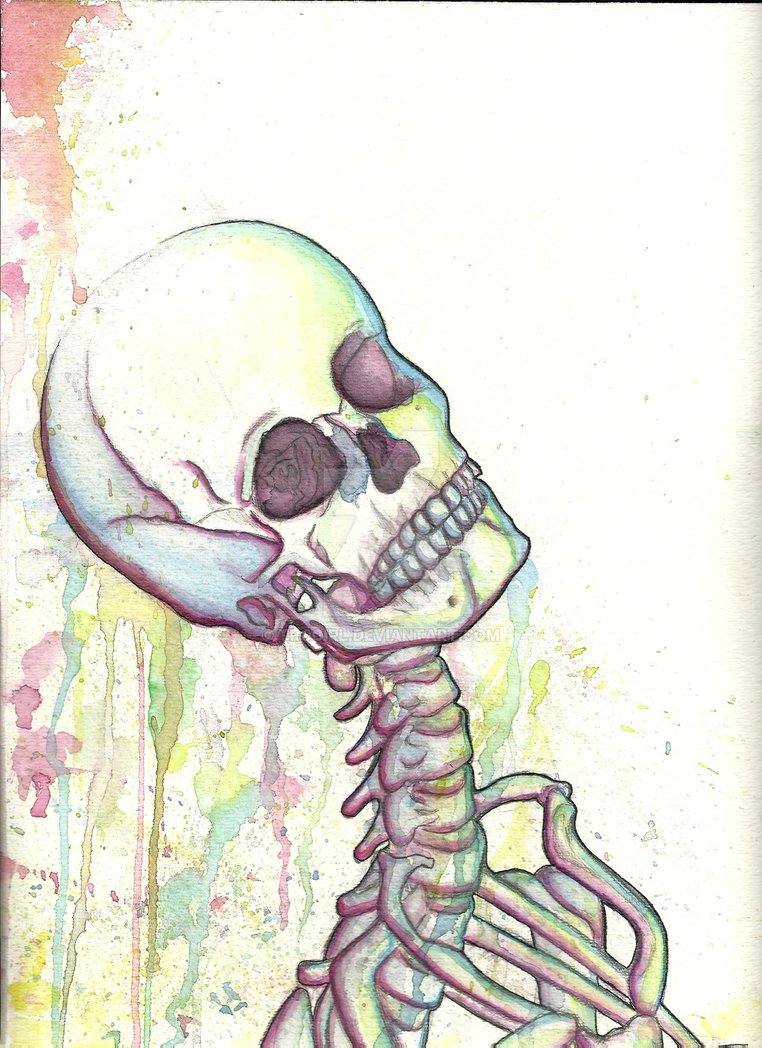 762x1048 Watercolor Skeleton By Trogirl