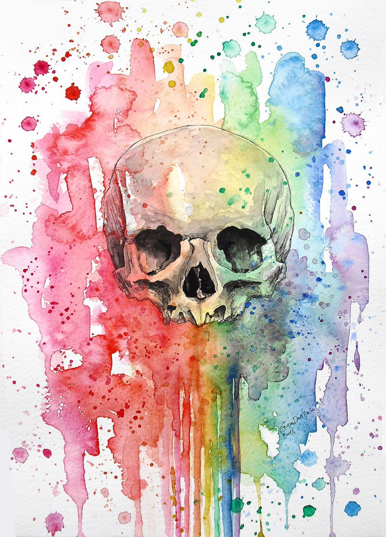 758x1054 Rainbow Skull By Ericadalmaso