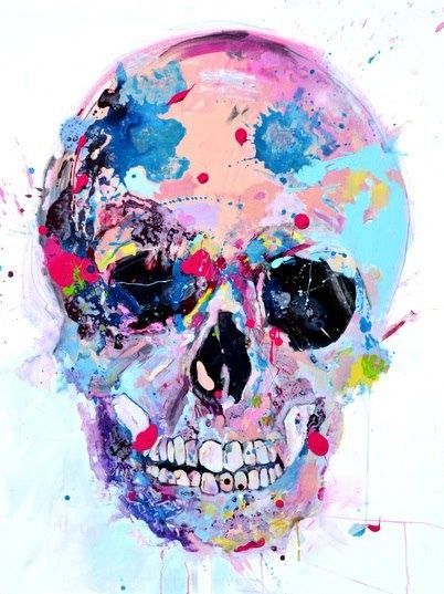 402x537 Skulls Watercolor Painting