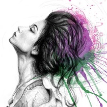 210x210 Skull Watercolor Painting, An Art Print By Olga Shvartsur