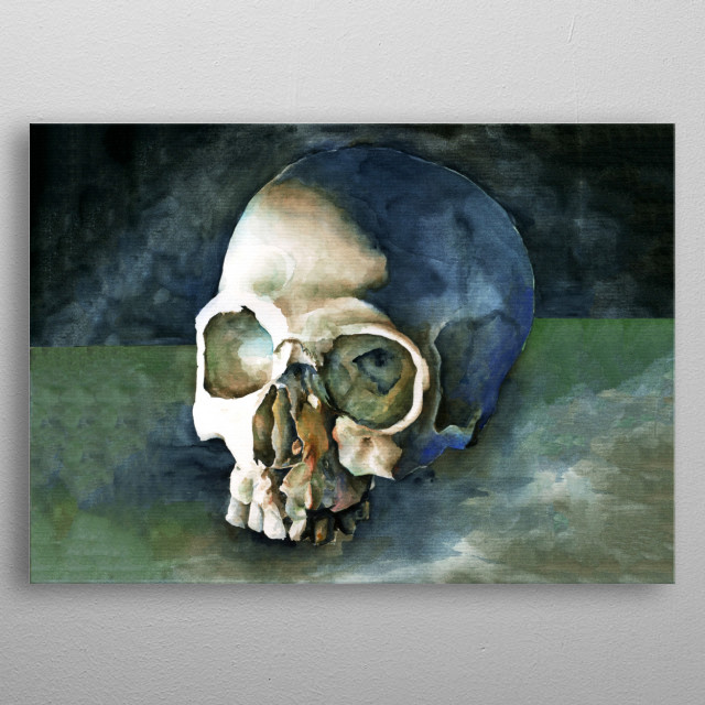 640x640 Skull Watercolor Painting
