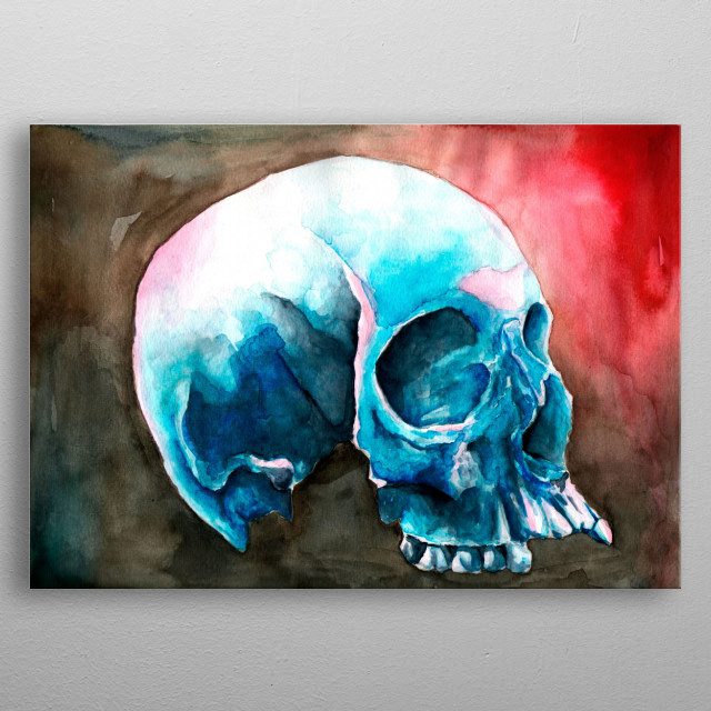 640x640 Skull Watercolor Painting