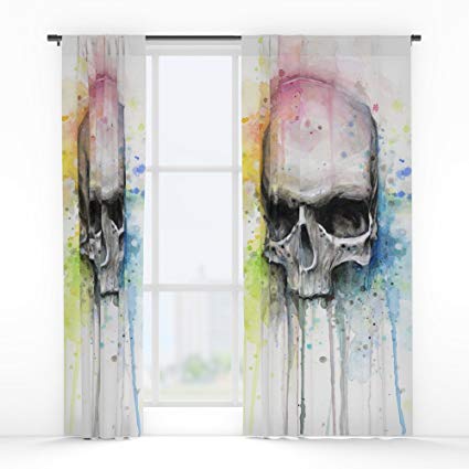 425x425 Society6 Skull Rainbow Watercolor Painting Skulls