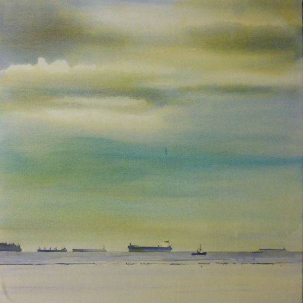 600x601 How To Paint Sea And Clouds In Watercolor Try A Layering Technique