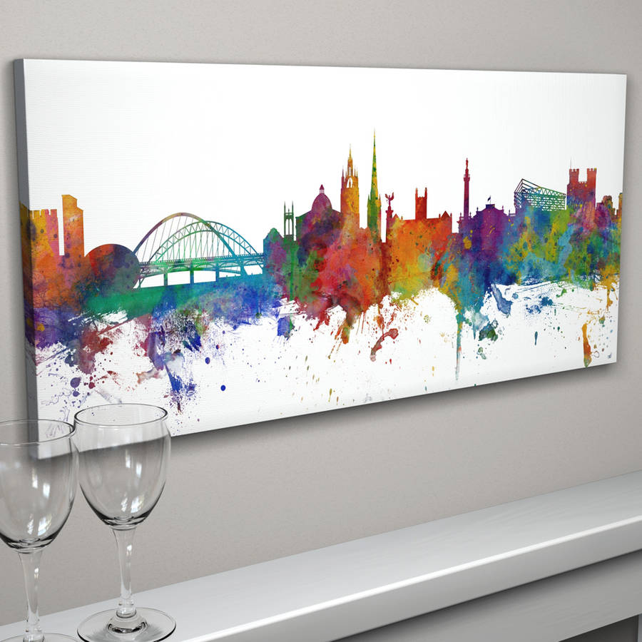 900x900 Newcastle England City Skyline By Artpause