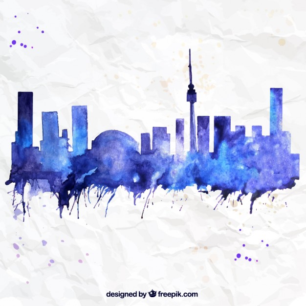 626x626 Hand Painted Toronto Skyline Vector Free Download