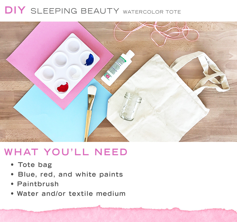 1000x937 Diy Sleeping Beauty Watercolor Tote