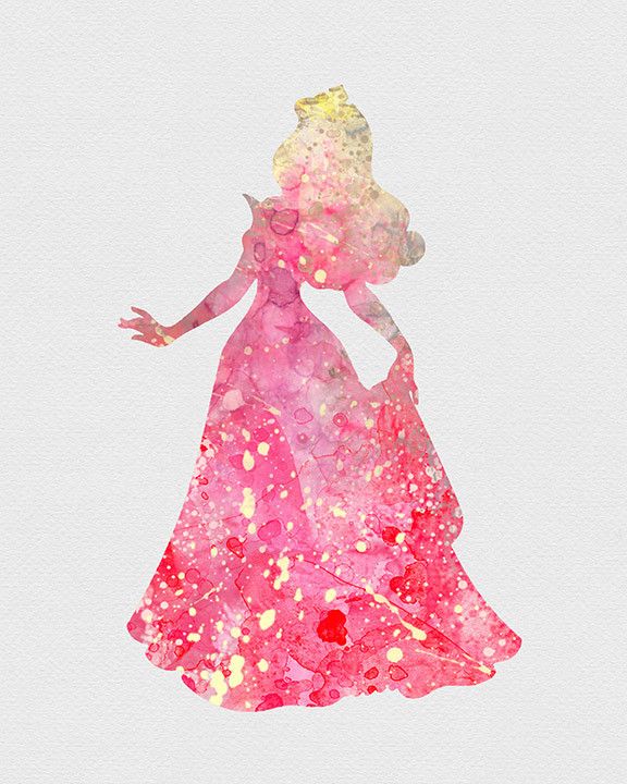 576x720 Princess Aurora Sleeping Beauty Watercolor Art