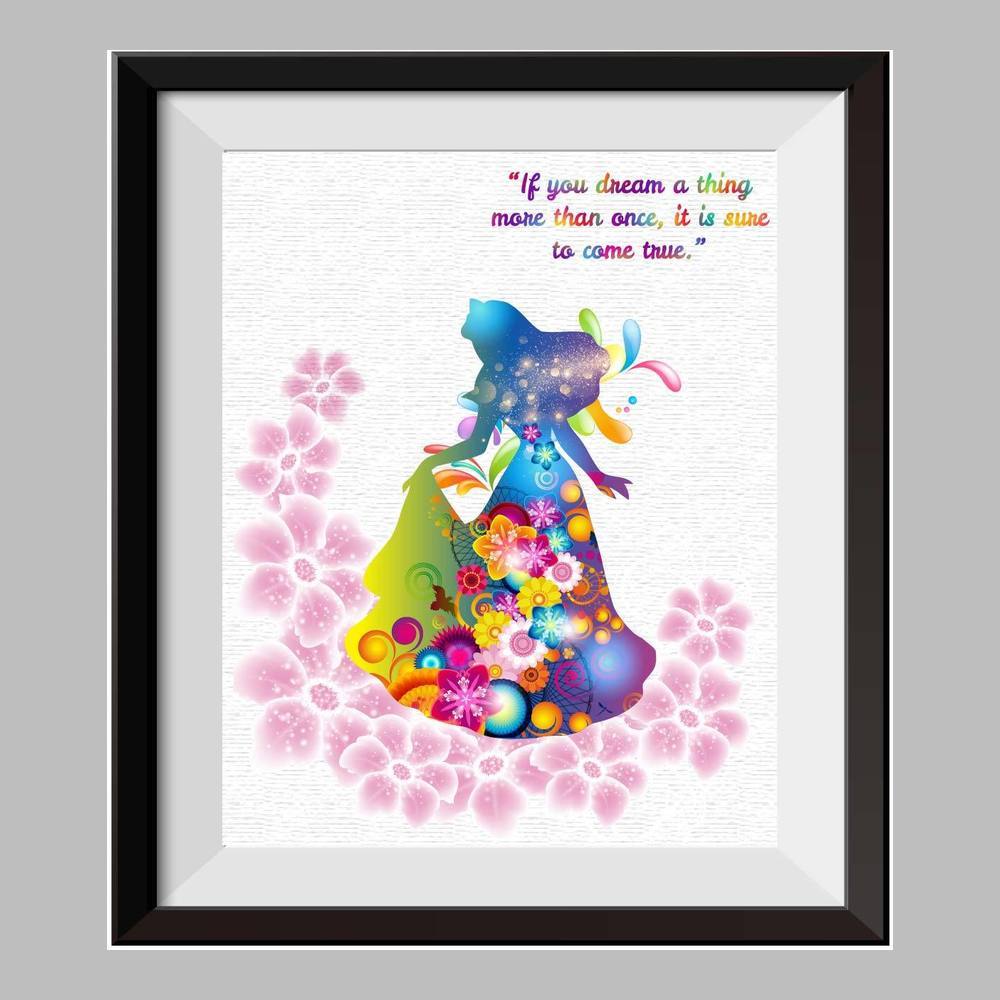 1000x1000 Princess Aurora Sleeping Beauty Watercolor Print Nursery Decor