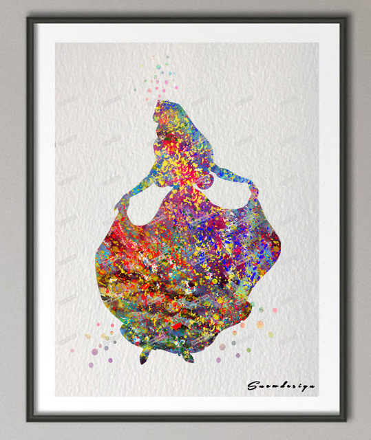 539x640 Buy Original Watercolor Sleeping Beauty Princess