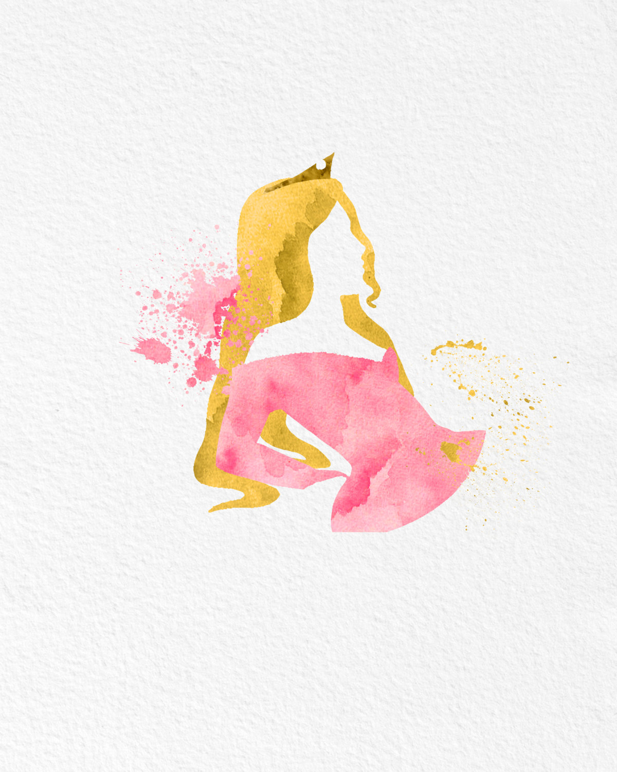 1200x1500 Watercolor Art Sleeping Beauty Gift Modern 8x10 Wall Art Decor