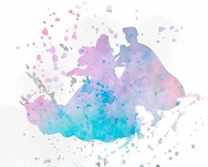 300x240 Watercolor Pop Art Print Aurora Sleeping Beauty Romance Love Movie