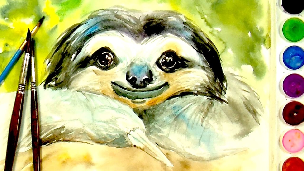 1280x720 How To Paint And Colour A Cute Sloth