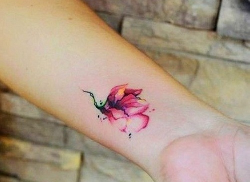 500x365 Watercolor Flower Tattoos On Wrist Small Tattoo Ideas