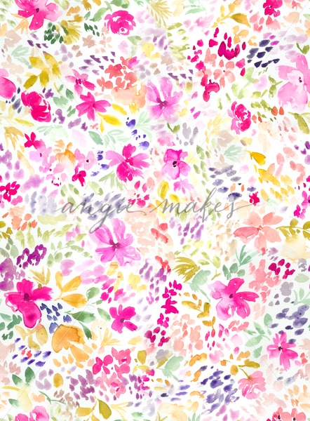 442x600 Tiny Watercolor Floral Pattern