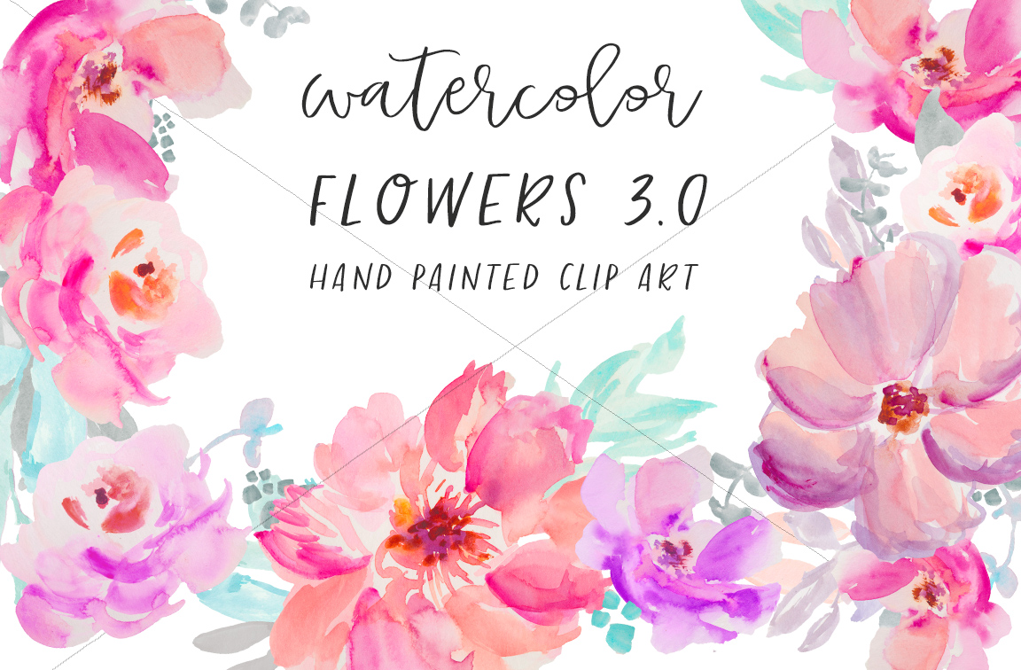 1152x756 Watercolor Floral Clip Art