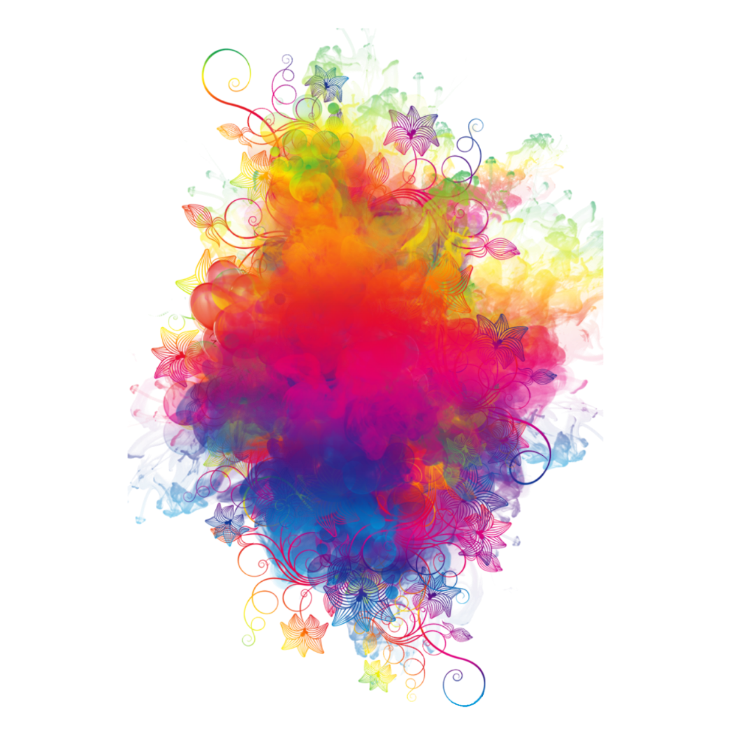 2508x2508 Boom Smoke Colorful Watercolor Rainbow Flowers Colorspl