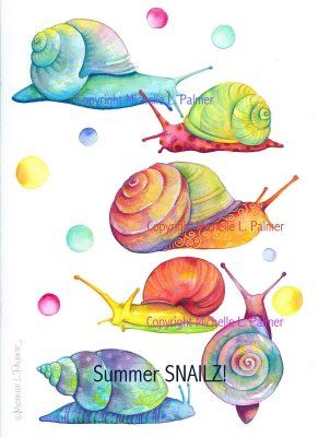 291x400 Michelle Palmer Art Watercolor Creatures 2 Snail
