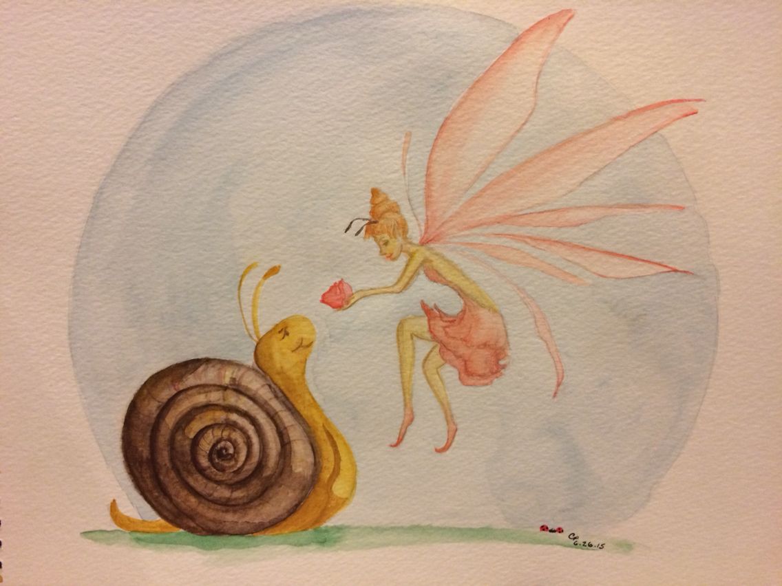 1136x852 Moon Gifts, My Fairy And Snail Watercolor, Crystal Phillips