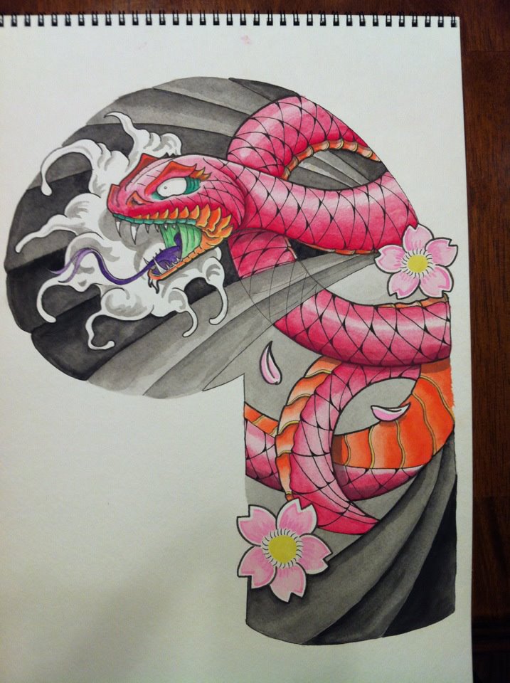 717x960 Snake Watercolor By Yetiusmc