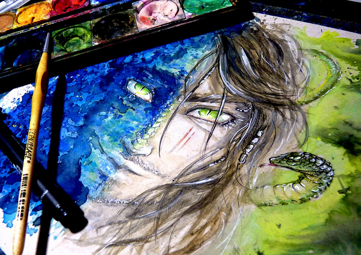 1530x1080 Watercolor Time Lapse Painting Ink)