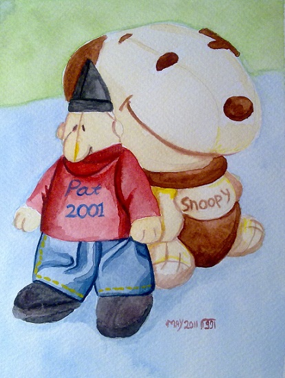414x549 Pat And Snoopy Watercolor Painting Zeinab1361art