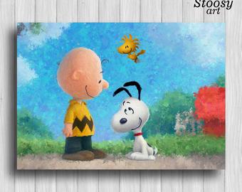 340x270 Snoopy Charlie Brown Watercolor Art Print The Peanuts Movie