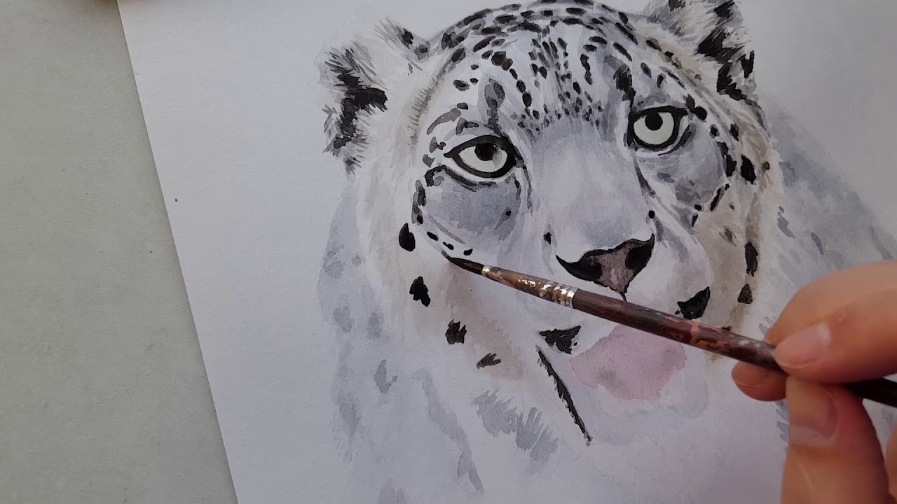 1280x720 Leopard Watercolor Painting