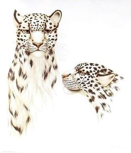 258x300 Snow Leopard, Watercolor Painting By Dianne Coleman, Limited
