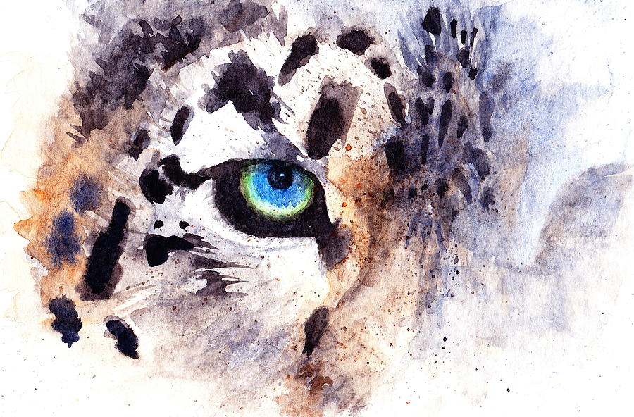 900x592 Snow Leopard Painting By Max Good