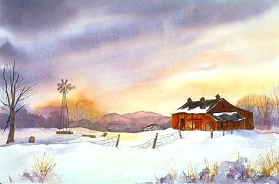 400x264 Fading Light Watercolor Painting By Nita Leland
