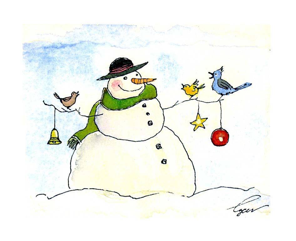 947x769 Snowman Christmas Greeting Card Snowman Art Winter Snowman