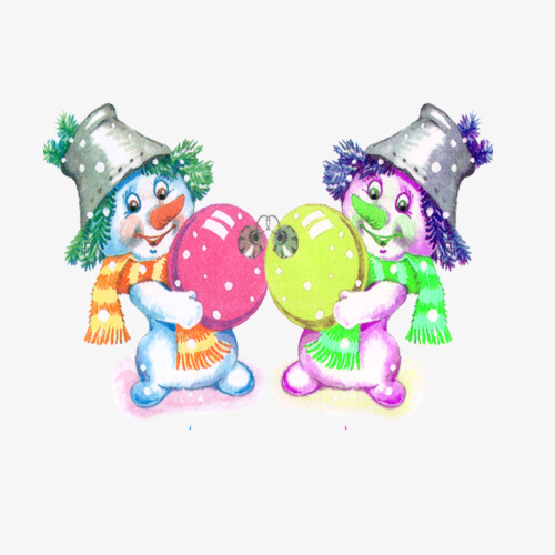 500x500 Snowman Watercolor Painting, Rich Colors, Snowman, Lovely Png And