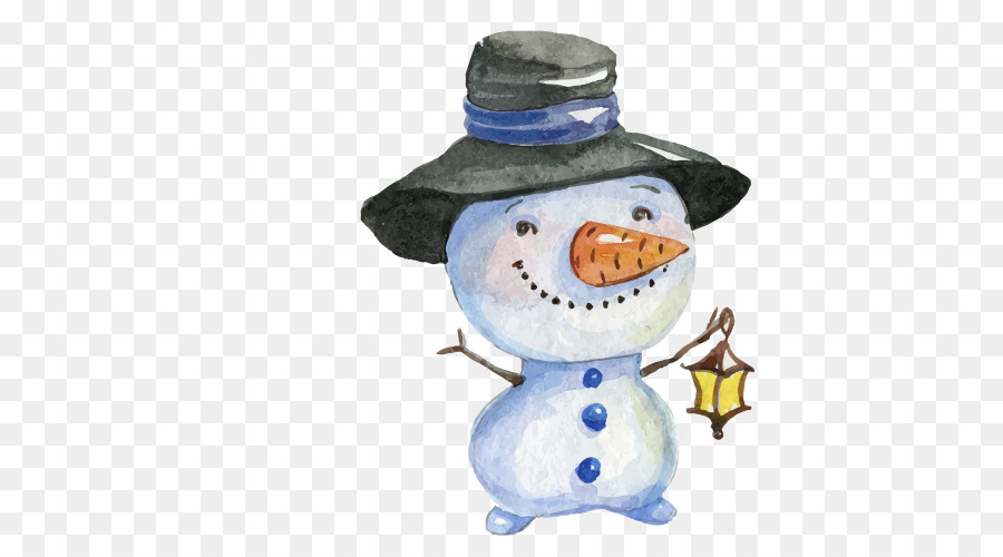 900x500 Watercolor Painting Christmas Snowman Drawing