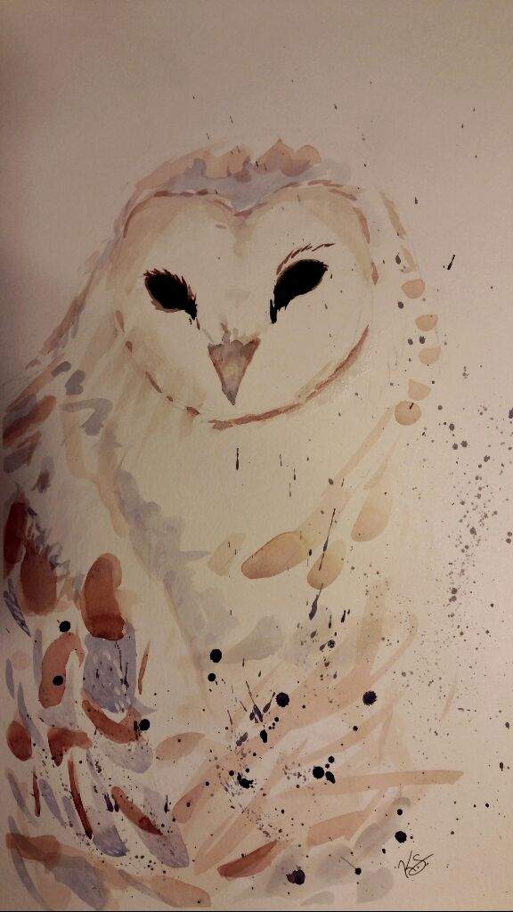 576x1024 Abstract Snowy Owl Watercolor Art Amino