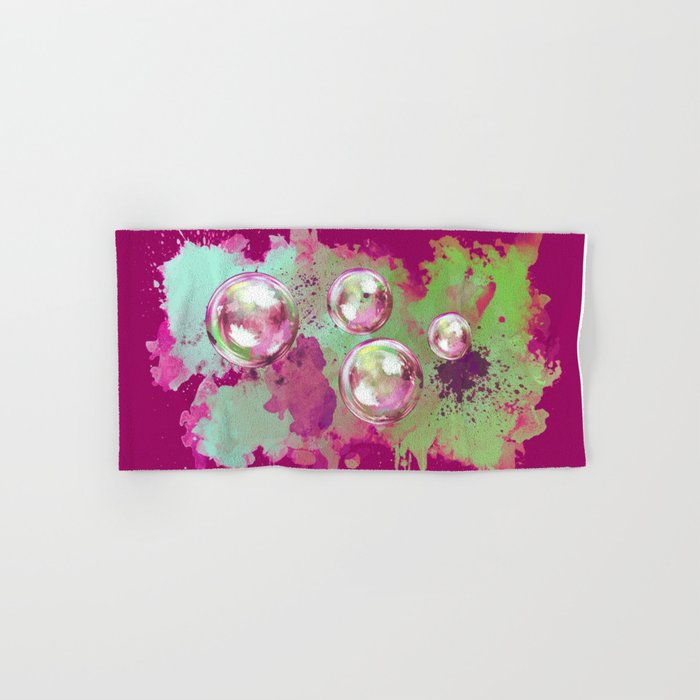 700x700 Soap Bubbles In The Sky Watercolor Painting Hand Amp Bath Towel By