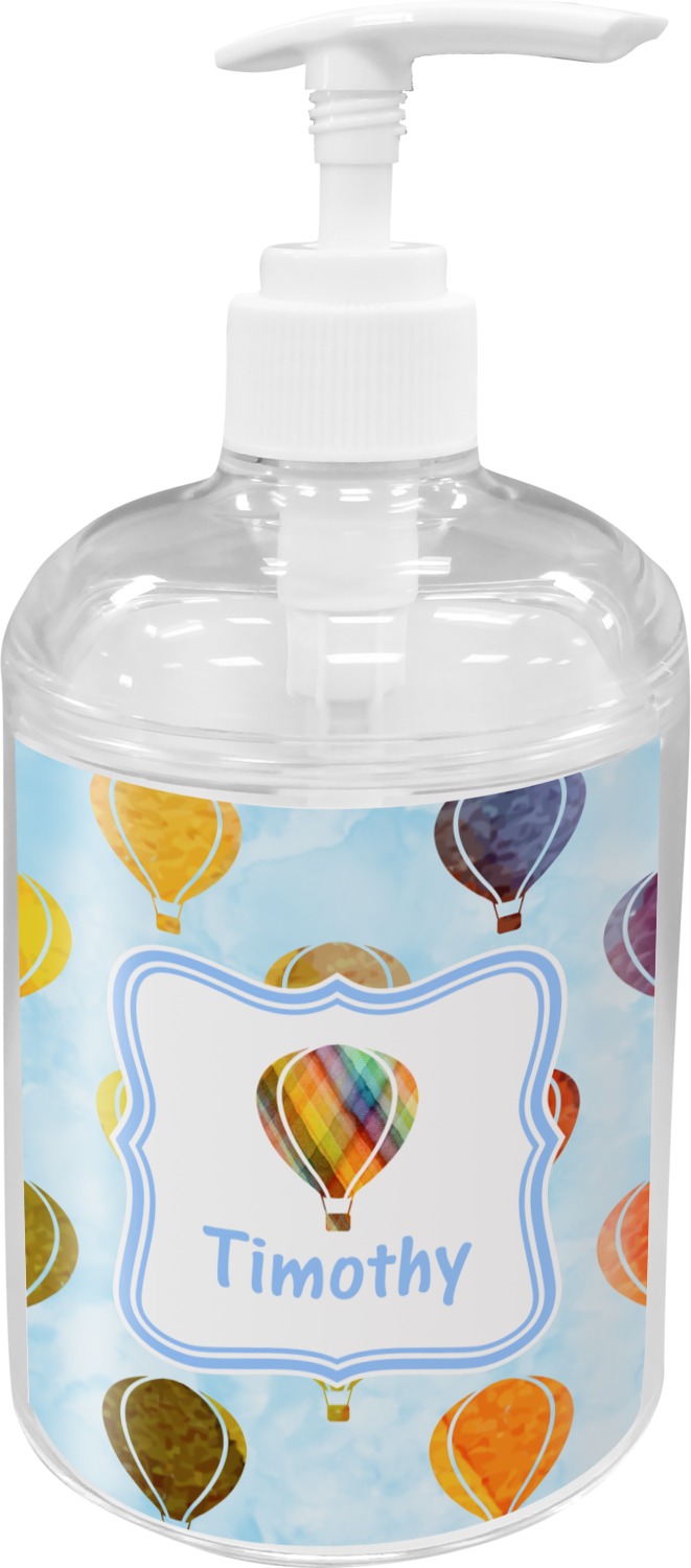 661x1500 Watercolor Hot Air Balloons Soap Lotion Dispenser (Personalized