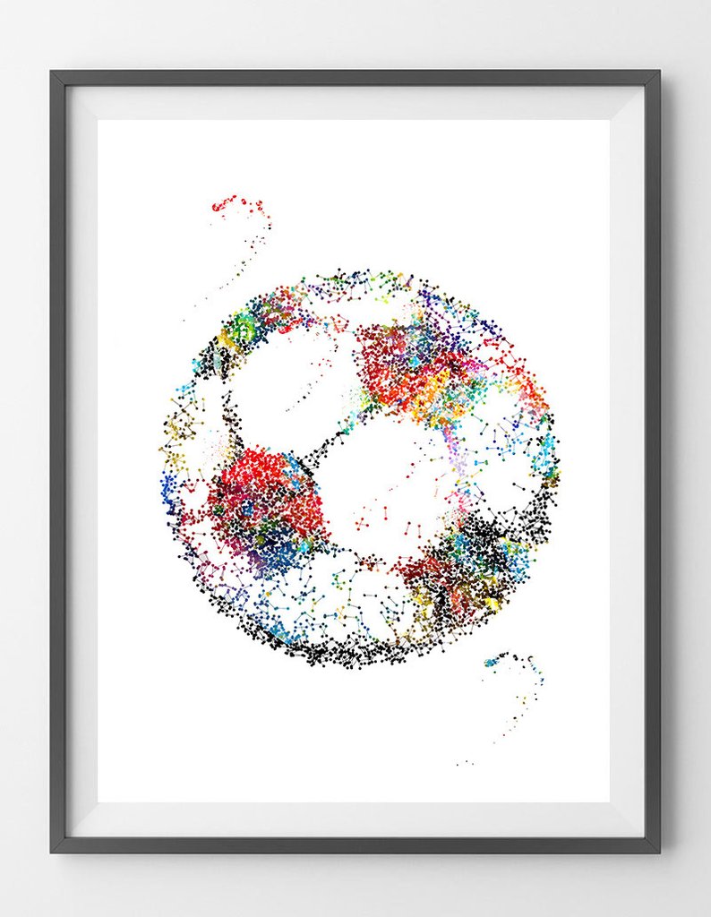 794x1024 Soccer Ball Watercolor Print Mimiprints