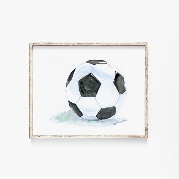570x570 Soccer Watercolor Painting Giclee Reproduction 14x11 Fine Etsy